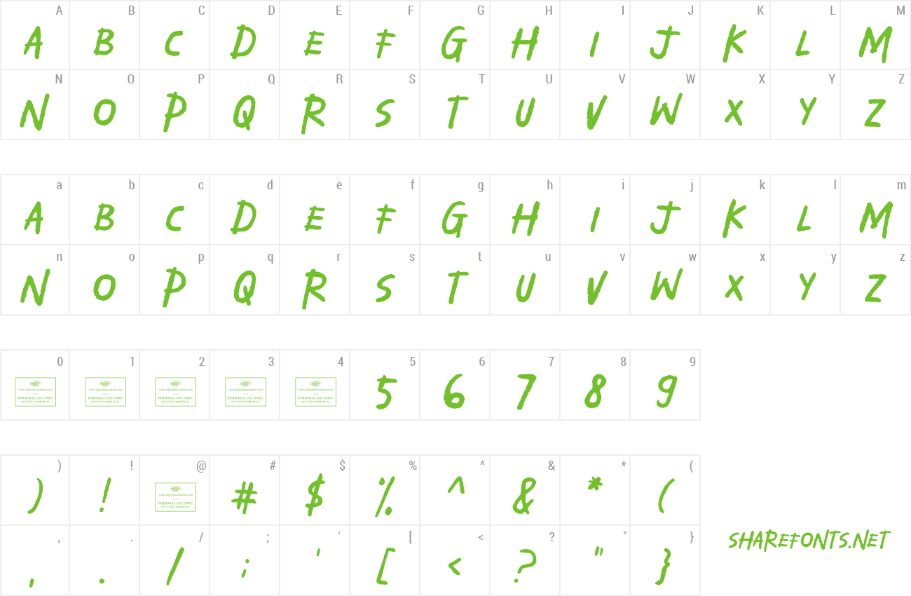 Font Grimshade preview